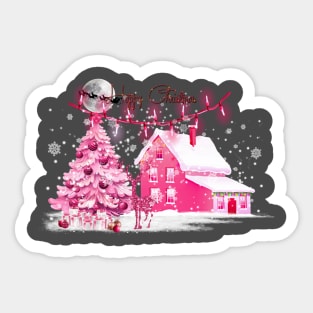 Christmas In Pink Sticker